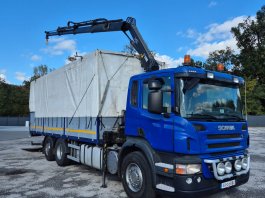 SCANIA P310 6X2 Valník+Plachta-rolovačka + RUKA + HR čelo